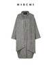 HIDEMI 水墨灰马海毛可拆卸围巾设计感长款茧型两件套大衣 商品缩略图11