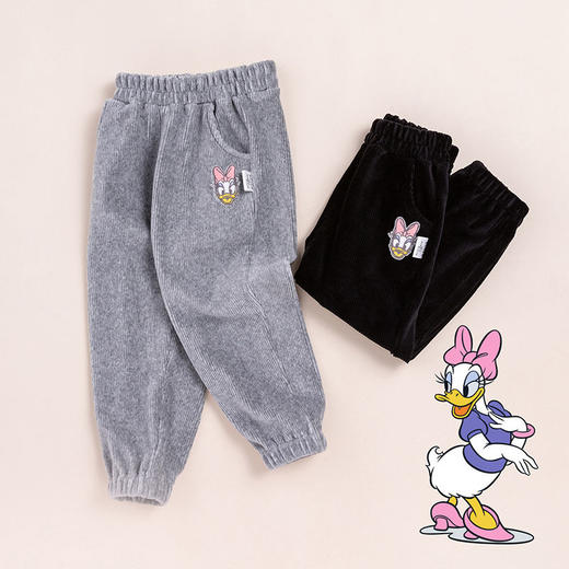 迪士尼女童宝宝长裤春秋时尚新款中小童灯芯绒休闲裤子 商品图4
