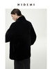 HIDEMI 黑色皮毛一体简约皮襻设计感中长款大衣 商品缩略图10