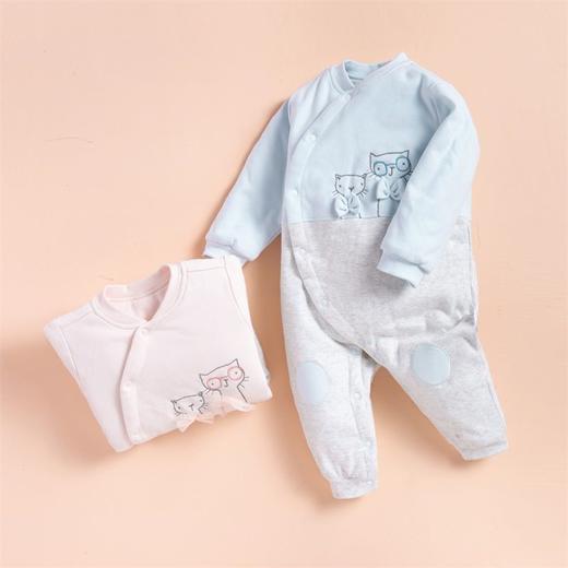 贝贝怡新生儿连体衣刚出生宝宝秋装冬季加厚宝宝外穿哈衣爬爬服214L506 商品图1