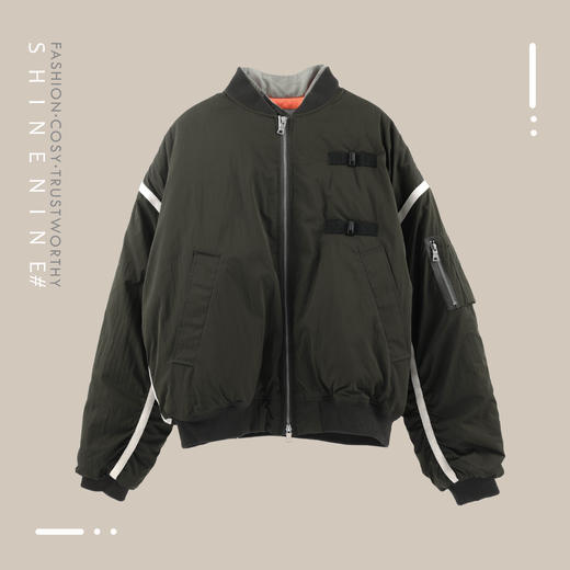 18AW-OUT0701双门襟拼接MA-1棉服 商品图0