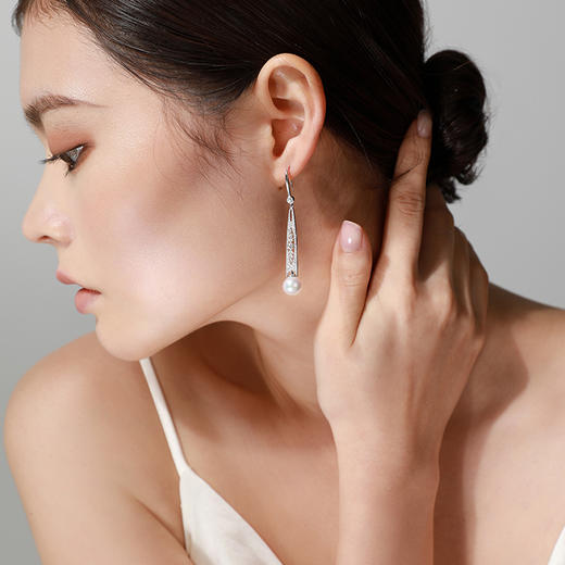 【星河】JULEE JULEE茱俪珠宝  18K金akoya珍珠白蓝宝钻石耳饰 商品图2