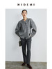 HIDEMI 水墨灰马海毛可拆卸围巾设计感短款茧型两件套大衣 商品缩略图8