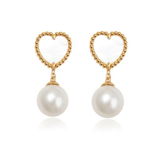 Pearl moments HEART& HEART 白贝母珍珠耳环 商品图0