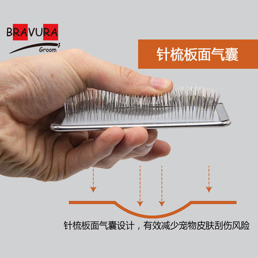 宠物黑柄针梳 三角梳 RA221 RA222 意大利BRAVURAGROOM品牌 商品图1