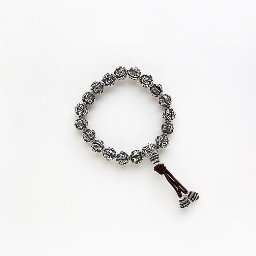 米马生活 S990足银六字箴言梵文念珠手串 喹(ong)嘛(ma)呢(ni)以(bei)咪(mei)件( hong) 商品图4