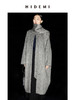 HIDEMI 水墨灰马海毛可拆卸围巾设计感长款茧型两件套大衣 商品缩略图3