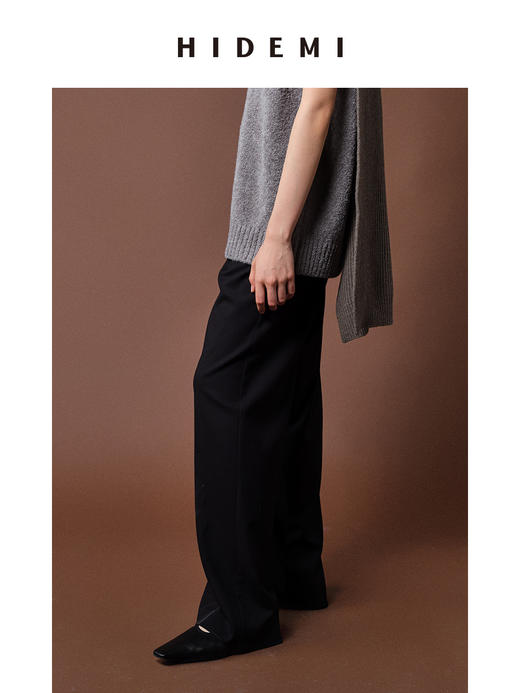 HIDEMI 黑色简约设计感长裤 商品图4