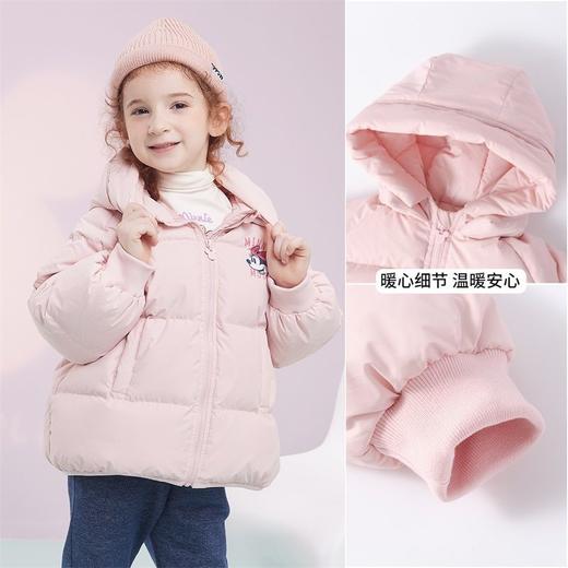 迪士尼米妮女童宝宝冬装儿童轻薄羽绒服小童冬装白鸭绒外套214S1527 商品图9