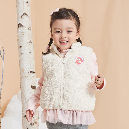 迪士尼米妮女童马甲秋冬季新款宝宝毛绒坎肩儿童卡通可爱马夹潮 商品图2