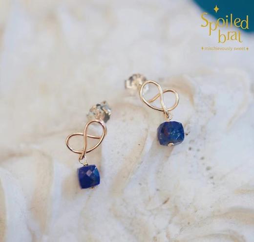 spoiled brat jewelry碱水面包系列耳釘珍珠和青金石 商品图2