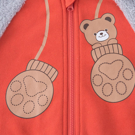 贝贝怡新款春秋季儿童男女宝宝加绒保暖长袖萌趣卡通外套套装 商品图8