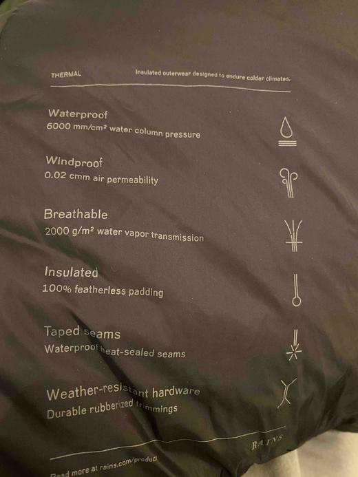 北欧Rains高端长款加厚棉衣pu面料防风防水天花板级别 商品图6