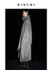 HIDEMI 水墨灰马海毛可拆卸围巾设计感长款茧型两件套大衣 商品缩略图9