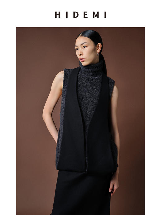 HIDEMI 简约设计感多穿系带羊毛半身裙 商品图2