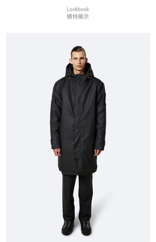 北欧Rains高端长款加厚棉衣pu面料防风防水天花板级别 商品图1