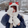 【小熊护耳朵帽围巾】秋冬保暖护耳百搭围脖圣诞礼物 可爱骑车圣诞风头套毛绒保暖 商品缩略图1