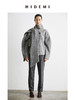 HIDEMI 水墨灰马海毛可拆卸围巾设计感短款茧型两件套大衣 商品缩略图3