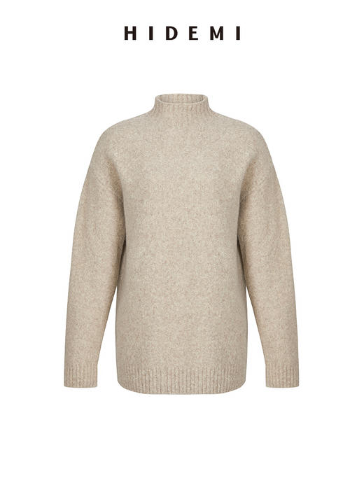 HIDEMI 耗牛毛系列燕麦米厚款立领毛衣 商品图5