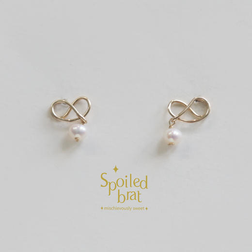 spoiled brat jewelry碱水面包系列耳釘珍珠和青金石 商品图4