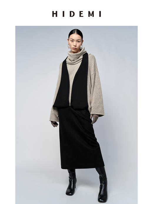 HIDEMI 简约设计感多穿系带羊毛半身裙 商品图7