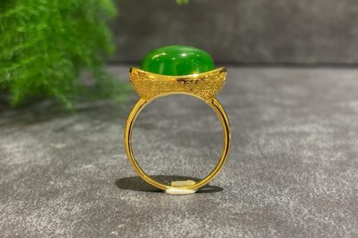 【御珠宫坊】金镶碧玉戒指 商品图0