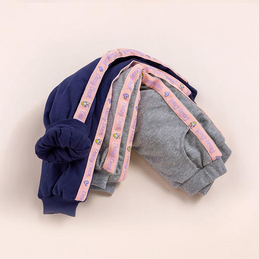 迪士尼女童宝宝夹棉裤子新款冬加厚棉裤儿童运动长裤214K1217 商品图2