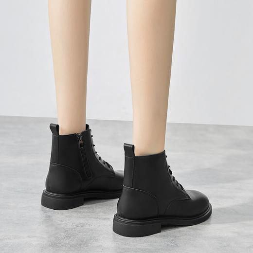 ZHR马丁靴百搭英伦风加绒粗跟短靴 商品图2