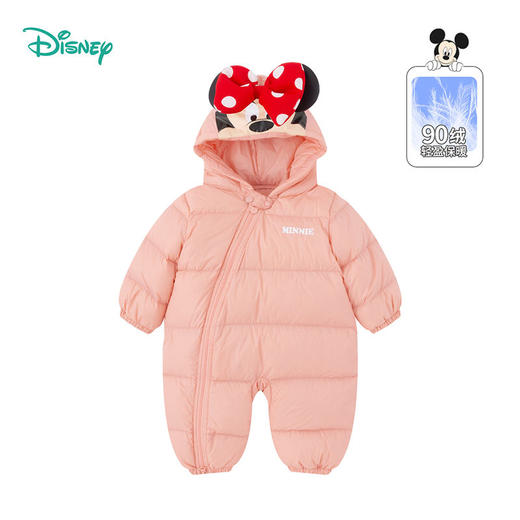 迪士尼男女宝宝羽绒服新生儿爬服冬装新款轻婴儿白鸭绒连体衣 商品图2