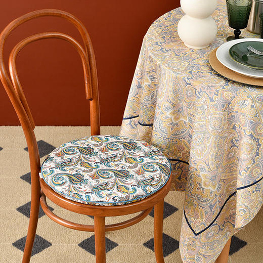 经典法式火腿纹系列加厚圆凳垫 商品图1