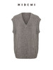 HIDEMI 美利奴羊毛系列雾灰色V领马夹 商品缩略图8