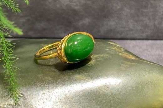 【御珠宫坊】金镶碧玉戒指 商品图4