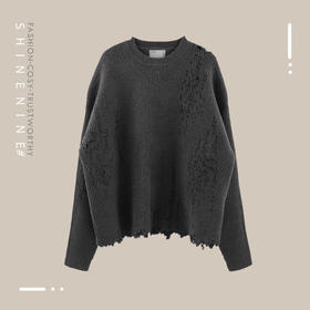 19AW-SWE0102不规则底摆破坏廓形毛衣