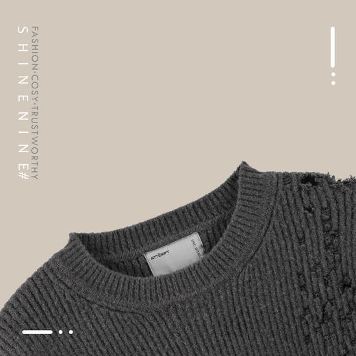 19AW-SWE0102不规则底摆破坏廓形毛衣 商品图1