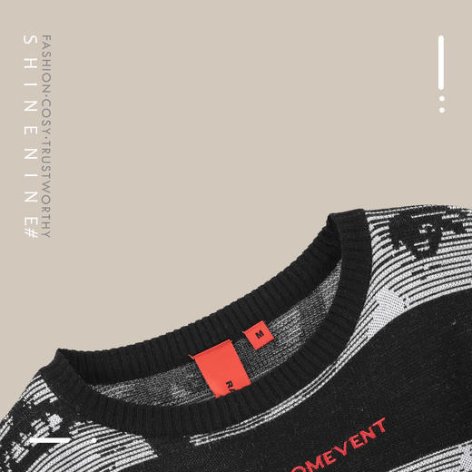 18AW2528BLK黑色EYES提花图案圆领毛衣 商品图1