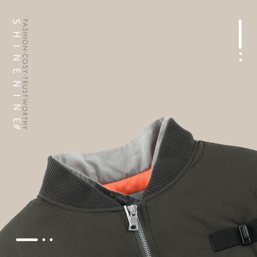 18AW-OUT0701双门襟拼接MA-1棉服 商品图1