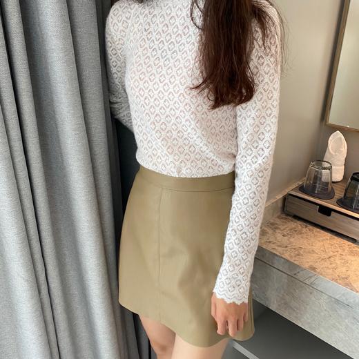 QB-B343水貂绒蕾丝打底衫四叶中高领套头内搭加厚水貂绒蕾丝打底衫 商品图2