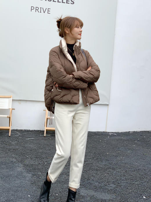 【百图lulu私服】【毛呢裤】九分裤 高腰显瘦直筒宽松  毛呢裤  烟管裤 商品图14