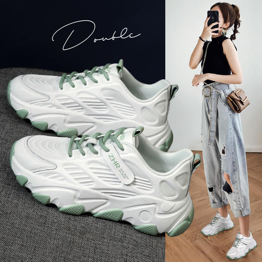 ZHR厚底老爹鞋女ins超火小白鞋 商品图0