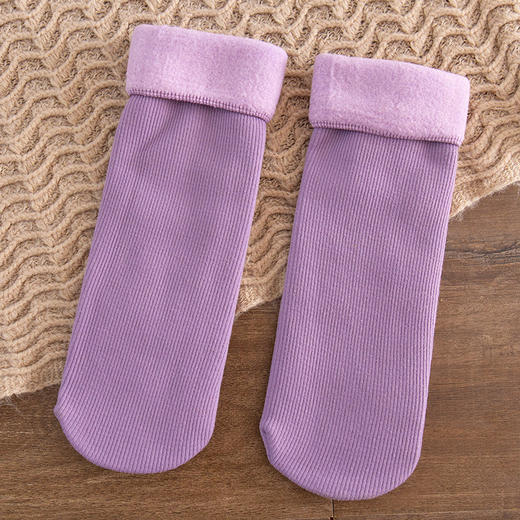 【5双】组合山羊绒雪地袜地板袜加厚加绒暖脚袜男女通穿中筒女袜男袜 商品图5