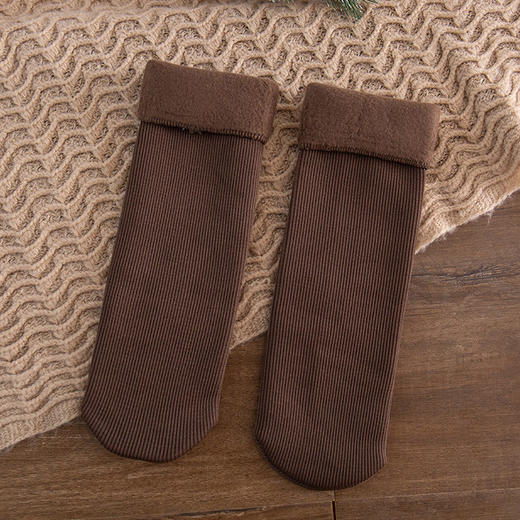 【5双】组合山羊绒雪地袜地板袜加厚加绒暖脚袜男女通穿中筒女袜男袜 商品图7