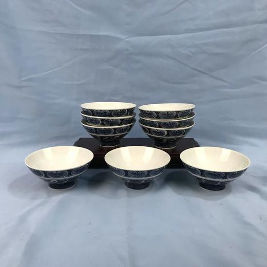 日本晓光青花瓷碗 存9枚 原盒保留 实物见视频 商品图0