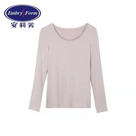 安莉芳女士秋冬基础薄款圆领打底衫抑菌舒适保暖上衣秋衣ED00179