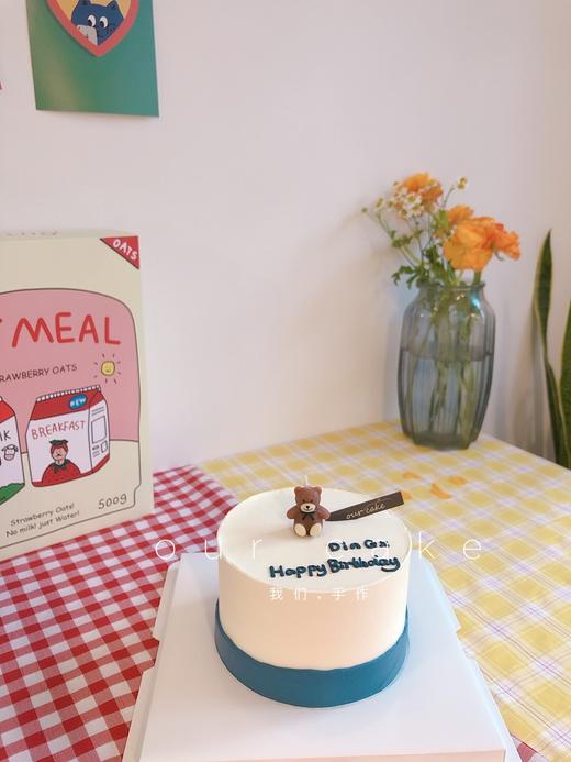 简约小熊蜡烛蛋糕（送男生）-低糖处理无添加 商品图0