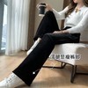 【柔软舒适 垂顺有型】灯芯绒阔腿裤女秋冬季高腰垂坠感宽松直筒黑色休闲拖地裤子 商品缩略图3