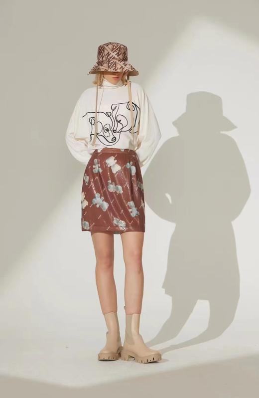 双熊绣花装饰高领毛衣 商品图2