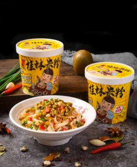 崇善桂林米粉切粉宽粉140g桶装传统味老坛酸菜味