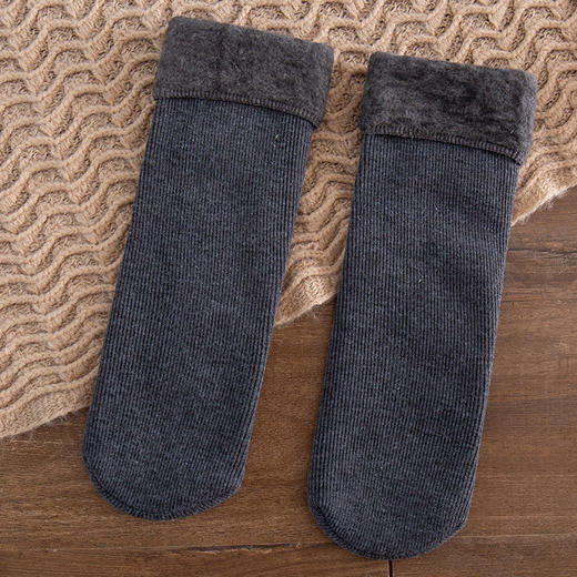 【5双】组合山羊绒雪地袜地板袜加厚加绒暖脚袜男女通穿中筒女袜男袜 商品图6