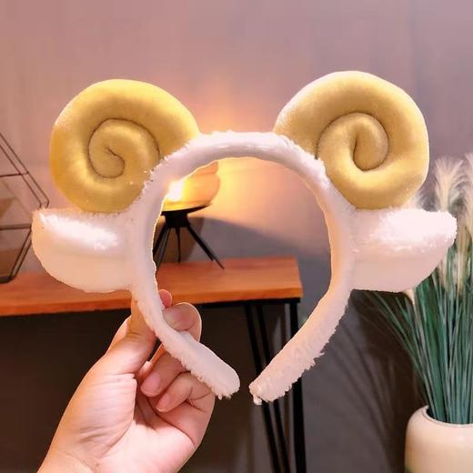 秒杀（单拍不发）卡通毛绒发箍可爱羊角发卡派对发饰直播头饰羊羔毛小羊派对发箍女 商品图6