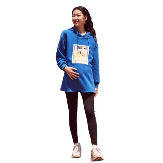 【快乐屋】B4F   快乐屋孕妇针织连帽加绒小鸟图案长上衣6211606 商品图0